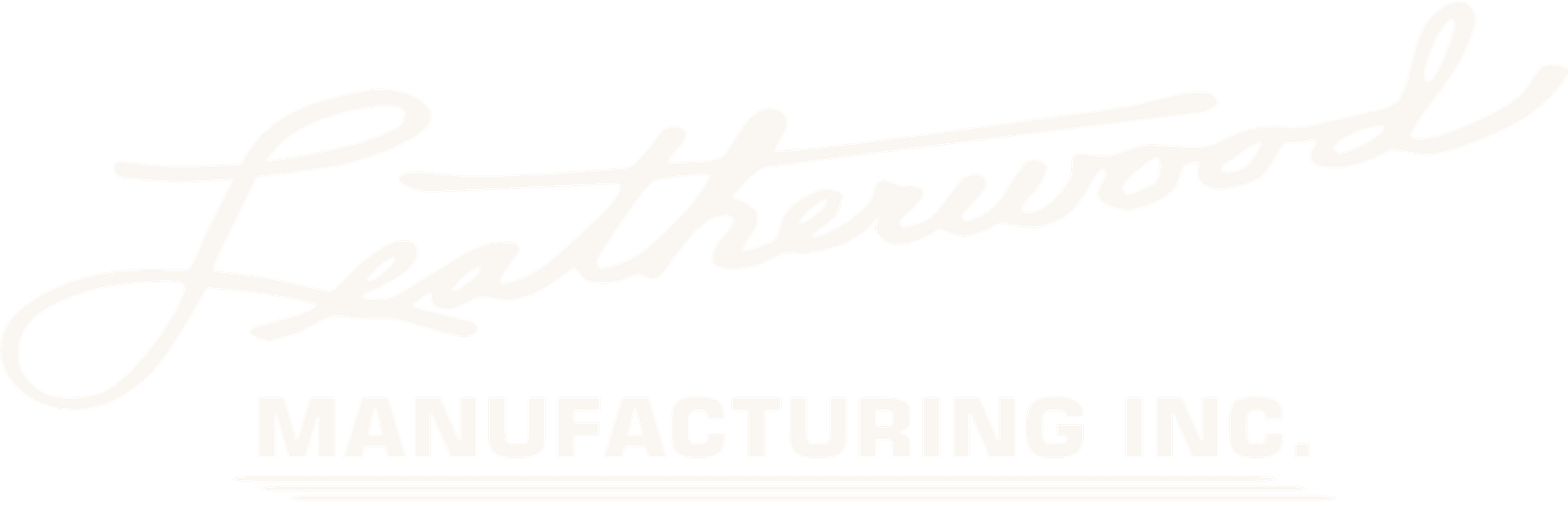 Leatherwood Manufacturing, Inc. The logo is founder Mike Leatherwood's handwritten signature.